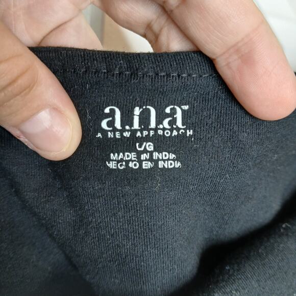 Ana Y2K Black Beaded Halter Top Womens LG Boho Club Cottage Dark Fairy Goth - Picture 5 of 9